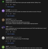 Fans in the YouTube comments section reacting to the streamer's clip 1/2 (Ludwin Clips/YouTube)